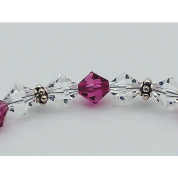 Swarovski 925 Silver Breast Cancer Bracelet - Picture 7 of 8